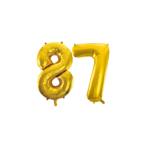 Folieballon 87 jaar Goud 66cm