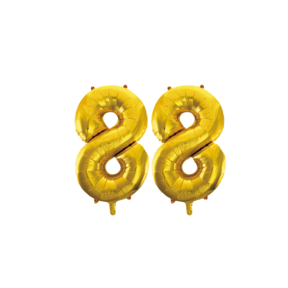 Folieballon 88 jaar Goud 66cm
