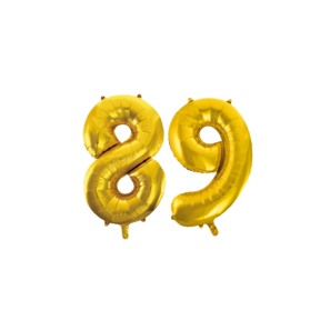 Folieballon 89 jaar Goud 66cm