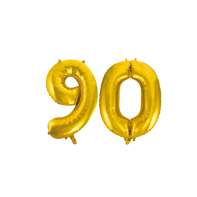 Folieballon 90 jaar Goud 66cm
