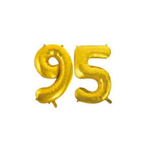 Folieballon 95 jaar Goud 66cm