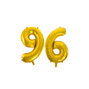 Folieballon 96 jaar Goud 66cm