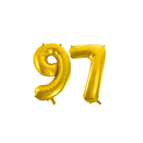 Folieballon 97 jaar Goud 66cm