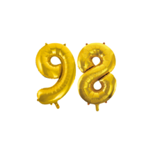 Folieballon 98 jaar Goud 66cm