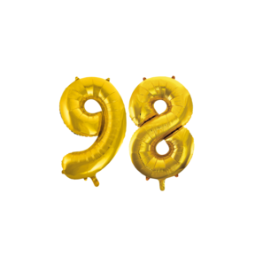 Folieballon 98 jaar Goud 66cm