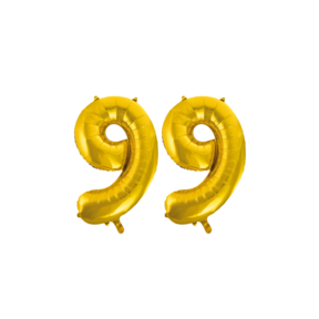 Folieballon 99 jaar Goud 66cm
