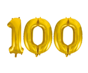 Folieballon 100 jaar Goud 66cm