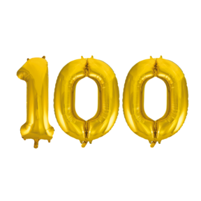 Folieballon 100 jaar Goud 66cm