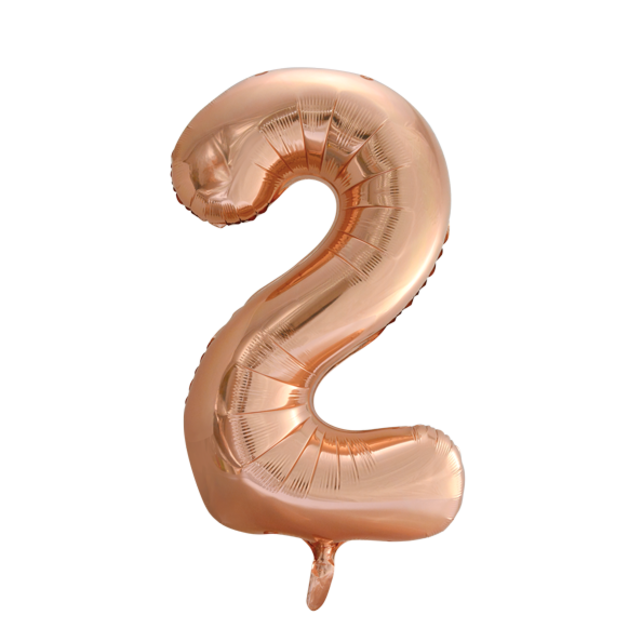Folieballon 2 jaar Rose Goud 66cm