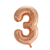 Folieballon 3 jaar Rose Goud 66cm