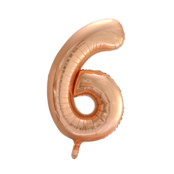 Folieballon 6 jaar Rose Goud 66cm