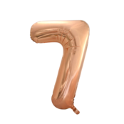 Folieballon 7 jaar Rose Goud 66cm