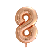 Folieballon 8 jaar Rose Goud 66cm
