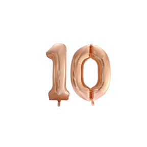 Folieballon 10 jaar Rose Goud 66cm