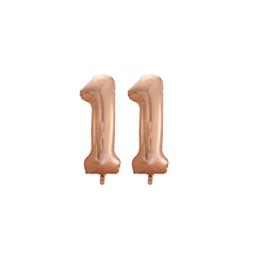 Folieballon 11 jaar Rose Goud 66cm