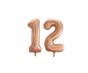 Folieballon 12 jaar Rose Goud 66cm