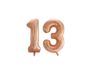 Folieballon 13 jaar Rose Goud 66cm
