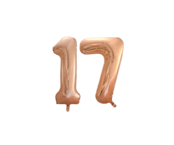 Folieballon 17 jaar Rose Goud 66cm