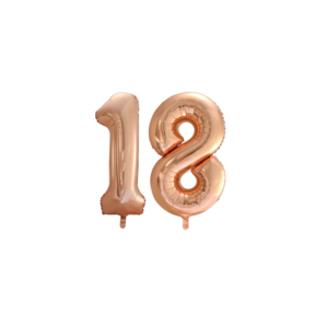 Folieballon 18 jaar Rose Goud 66cm