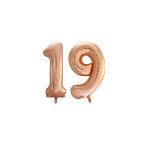 Folieballon 19 jaar Rose Goud 66cm