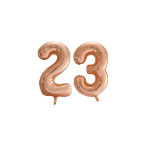 Folieballon 23 jaar Rose Goud 66cm