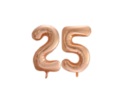 Folieballon 25 jaar Rose Goud 66cm