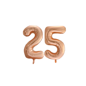 Folieballon 25 jaar Rose Goud 66cm