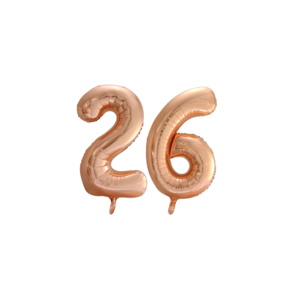 Folieballon 26 jaar Rose Goud 66cm