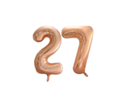 Folieballon 27 jaar Rose Goud 66cm