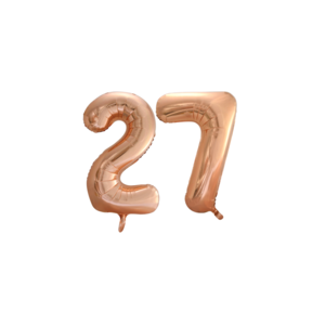 Folieballon 27 jaar Rose Goud 66cm