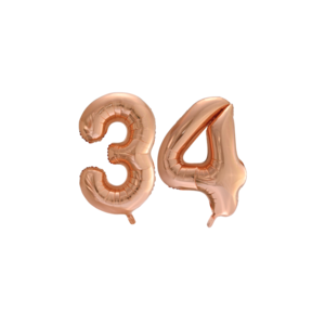 Folieballon 34 jaar Rose Goud 66cm