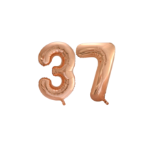 Folieballon 37 jaar Rose Goud 66cm