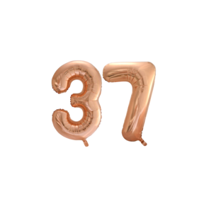 Folieballon 37 jaar Rose Goud 66cm