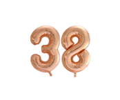 Folieballon 38 jaar Rose Goud 66cm