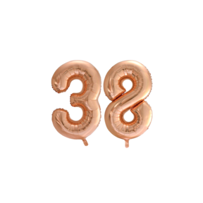 Folieballon 38 jaar Rose Goud 66cm