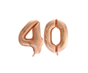 Folieballon 40 jaar Rose Goud 66cm