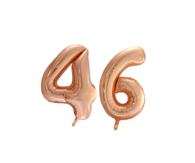 Folieballon 46 jaar Rose Goud 66cm