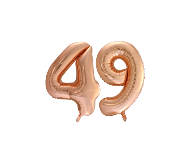 Folieballon 49 jaar Rose Goud 66cm