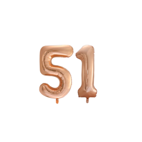 Folieballon 51 jaar Rose Goud 66cm