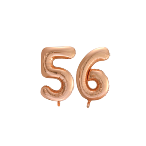 Folieballon 56 jaar Rose Goud 66cm