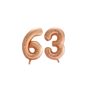 Folieballon 63 jaar Rose Goud 66cm