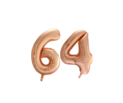Folieballon 64 jaar Rose Goud 66cm