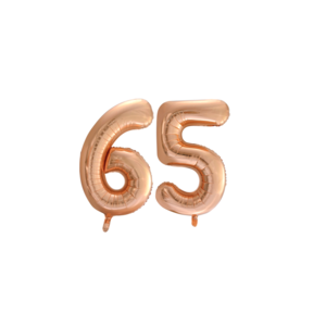 Folieballon 65 jaar Rose Goud 66cm