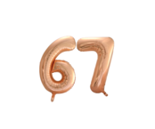 Folieballon 67 jaar Rose Goud 66cm Folieballon 67 jaar Rose Goud 66cm