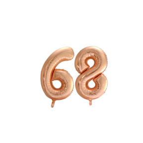 Folieballon 68 jaar Rose Goud 66cm