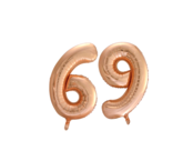 Folieballon 69 jaar Rose Goud 66cm