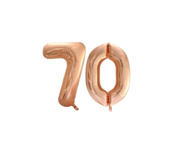 Folieballon 70 jaar Rose Goud 66cm