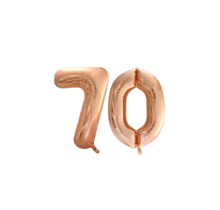 Folieballon 70 jaar Rose Goud 66cm