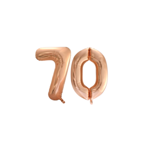 Folieballon 70 jaar Rose Goud 66cm