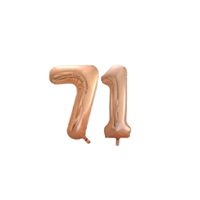 Folieballon 71 jaar Rose Goud 66cm